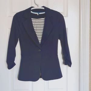 Navy blue comfort knit blazer